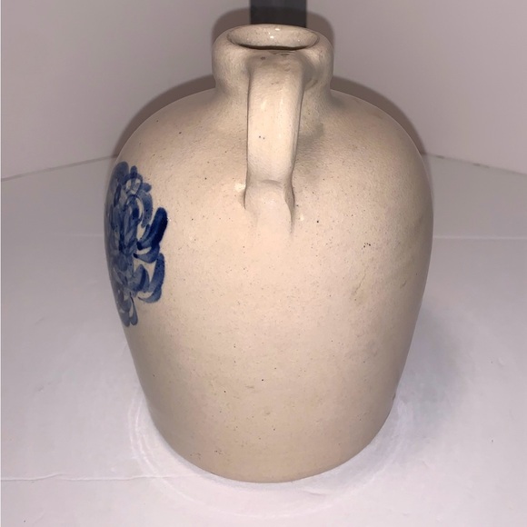 Casey Pottery Hand Turned Marshall, Texas Pitcher Blue Heart Shaped Design - Picture 3 of 8